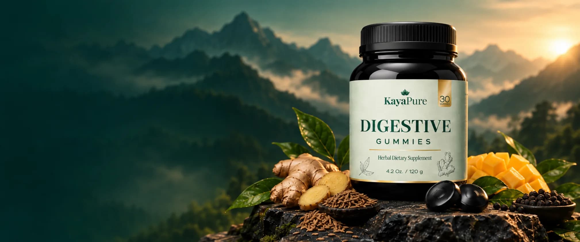 Kaya Pure Digestive Gummies — Natural digestive wellness crafted for everyday comfort and balance.