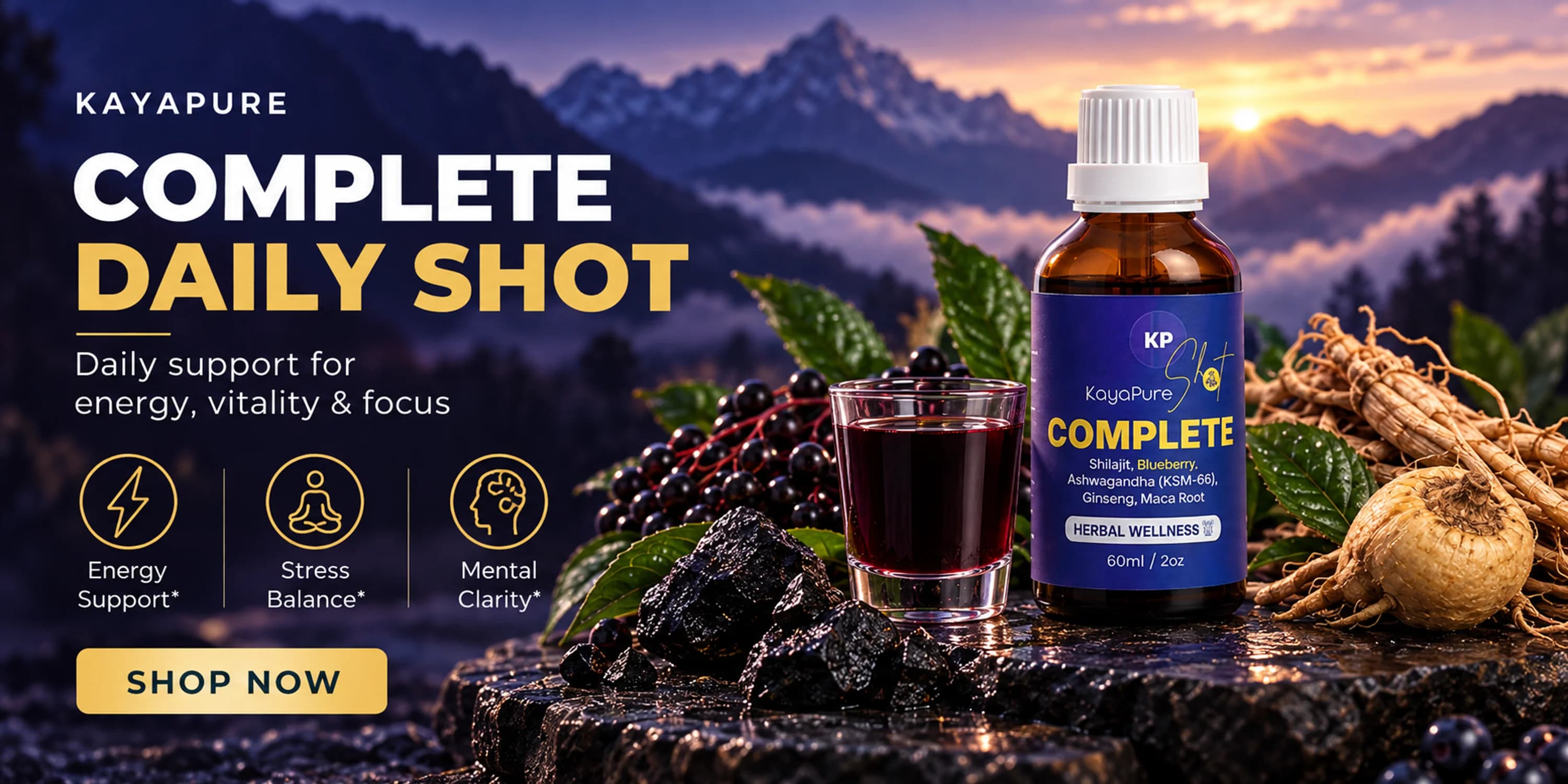 Complete Daily Shot — daily support for energy, vitality and focus with Blueberry Complete Shot